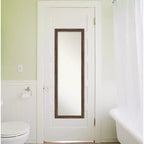 Specchio a figura intera stretto con cornice, 17" x 51", marrone chiaro - : Montaggio a porta/parete, cornice in legno
