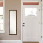 Specchio a figura intera stretto con cornice, 17" x 51", marrone chiaro - : Montaggio a porta/parete, cornice in legno