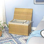 Cesto Portaoggetti con Coperchio, Cesto Portaoggetti da 160L (42.3 Gallon), Cesto Portaoggetti in Tessuto con Manici, Pieghevole, Fodera Rimovibile, Struttura in Metallo