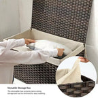 Cesto Portaoggetti con Coperchio, Cesto Portaoggetti da 160L (42.3 Gallon), Cesto Portaoggetti in Tessuto con Manici, Pieghevole, Fodera Rimovibile, Struttura in Metallo