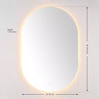Specchio Ovale a LED in Alluminio da 24" - LMR1007 - Bianco