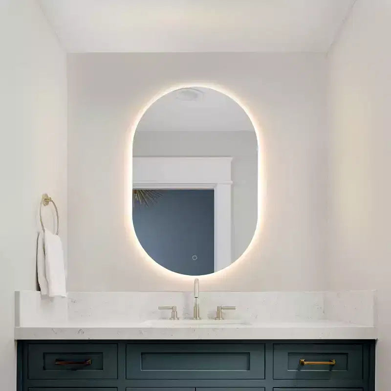 Specchio Ovale a LED in Alluminio da 24" - LMR1007 - Bianco