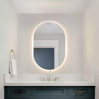 Specchio Ovale a LED in Alluminio da 24" - LMR1007 - Bianco