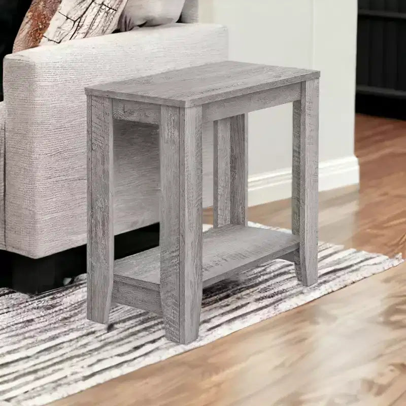 Tavolino in legno grigio con ripiano - 22"