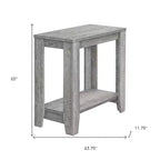 Tavolino in legno grigio con ripiano - 22"