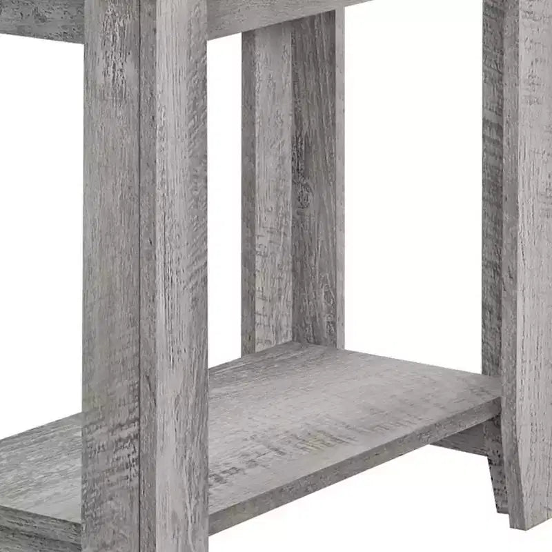 Tavolino in legno grigio con ripiano - 22"