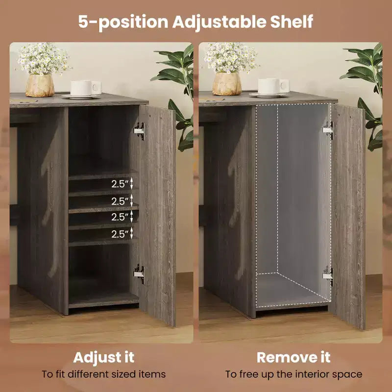 Scrivania per computer da 53" con prese elettriche, grande scrivania direzionale con 4 cassetti, grigio/bianco