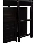 Letto a soppalco singolo con scivolo, Letto a soppalco in legno, Telaio letto a soppalco basso con armadietti e mensole