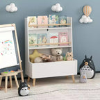 Libreria per bambini, Porta libri e riviste, Organizer per libri, Organizer mobiletto portaoggetti, Bianco
