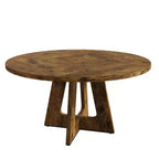 Round Farmhouse Dining Table for 4-6  Wooden Top and Legs, Perfect for Home Dining Room or Living Room