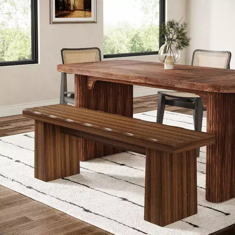 Panca in legno da ingresso, panca da tavolo da pranzo in legno da 120 cm con struttura robusta per cucina, camera da letto, soggiorno, corridoio, facile montaggio