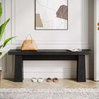 Lantine Wooden Entryway Bench, 47 Wood Dining Table Bench with Sturdy Frame for Kitchen Bedroom Living Room Hallway, Easy Assembly,