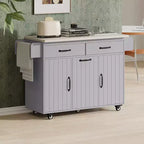 Isola da cucina con contenitore per la spazzatura, anta a ribalta, portaspezie, ripiano regolabile, carrello da cucina con ruote