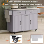 Isola da cucina con contenitore per la spazzatura, anta a ribalta, portaspezie, ripiano regolabile, carrello da cucina con ruote