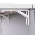Isola da cucina con contenitore per la spazzatura, anta a ribalta, portaspezie, ripiano regolabile, carrello da cucina con ruote
