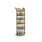 Organizzatore da Appendere alla Porta, Portaoggetti da Dispensa in Metallo a 6 Livelli, Organizer Sospeso per Porta con Cesti Regolabili per Cucina di Casa Lavanderia
