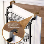 Organizzatore da Appendere alla Porta, Portaoggetti da Dispensa in Metallo a 6 Livelli, Organizer Sospeso per Porta con Cesti Regolabili per Cucina di Casa Lavanderia