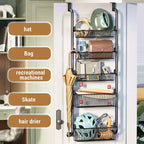 Organizzatore da Appendere alla Porta, Portaoggetti da Dispensa in Metallo a 6 Livelli, Organizer Sospeso per Porta con Cesti Regolabili per Cucina di Casa Lavanderia