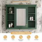 Armadietto a specchio da bagno 35 x 27.5 con 6 ripiani aperti, mobiletto pensile (senza mobiletto sottolavabo)