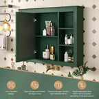 Armadietto a specchio da bagno 35 x 27.5 con 6 ripiani aperti, mobiletto pensile (senza mobiletto sottolavabo)