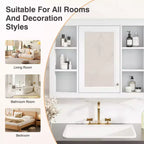Armadietto a specchio da bagno 35 x 27.5 con 6 ripiani aperti, mobiletto pensile (senza mobiletto sottolavabo)
