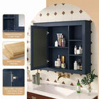 Armadietto a specchio da bagno 35 x 27.5 con 6 ripiani aperti, mobiletto pensile (senza mobiletto sottolavabo)