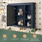 Armadietto a specchio da bagno 35 x 27.5 con 6 ripiani aperti, mobiletto pensile (senza mobiletto sottolavabo)