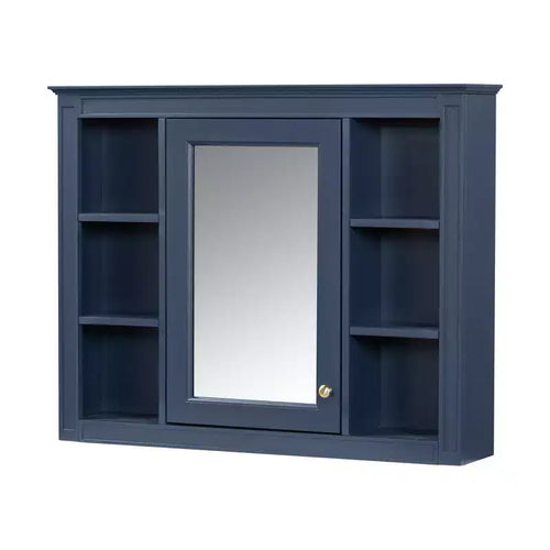 35 x 27.5 Bathroom Mirror Cabinet with 6 Open Shelves, Wall Mounted Medicine Cabinet (No Vanity)