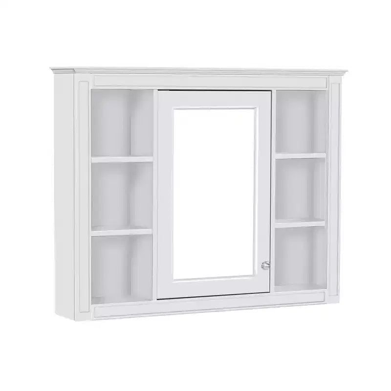 Armadietto a specchio da bagno 35 x 27.5 con 6 ripiani aperti, mobiletto pensile (senza mobiletto sottolavabo)