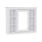 Armadietto a specchio da bagno 35 x 27.5 con 6 ripiani aperti, mobiletto pensile (senza mobiletto sottolavabo)