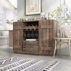 Credenza da Pranzo Ispirata al Candy Plank con Cassetta Rimovibile in Rovere Recuperato: Contenitore da Cucina, Porta Bicchieri