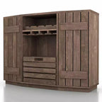 Credenza da Pranzo Ispirata al Candy Plank con Cassetta Rimovibile in Rovere Recuperato: Contenitore da Cucina, Porta Bicchieri