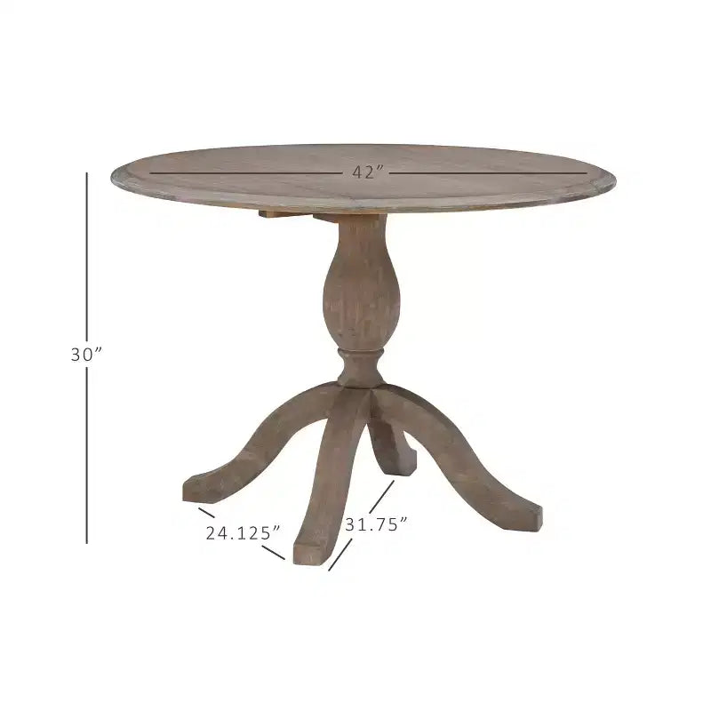 Tavoli da Pranzo Tradizionali Torino Marrone Rustico - : Legno Massello, 4 Posti, 42" Diametro