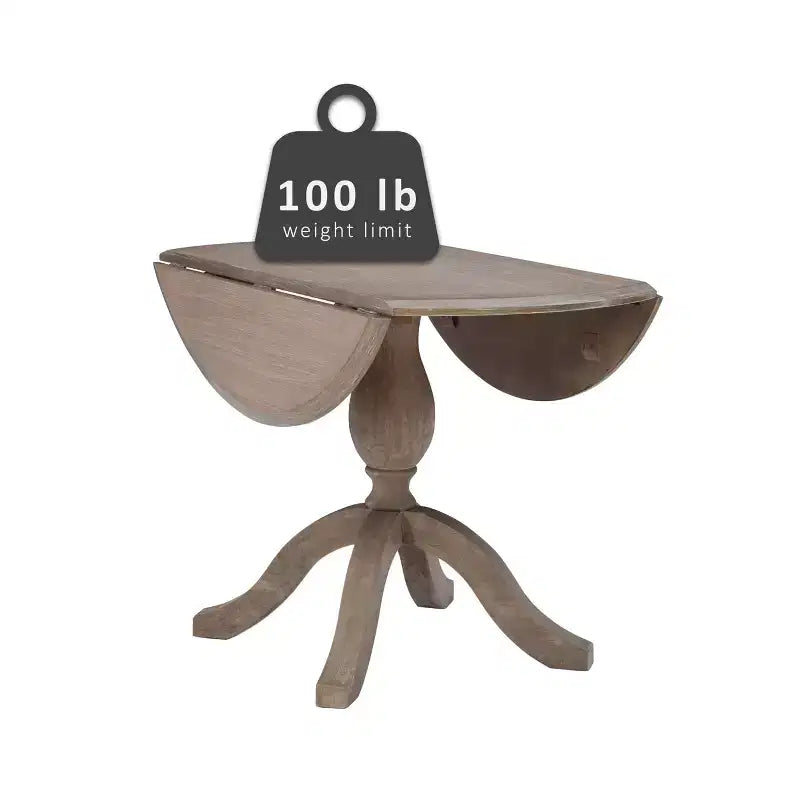 Tavoli da Pranzo Tradizionali Torino Marrone Rustico - : Legno Massello, 4 Posti, 42" Diametro