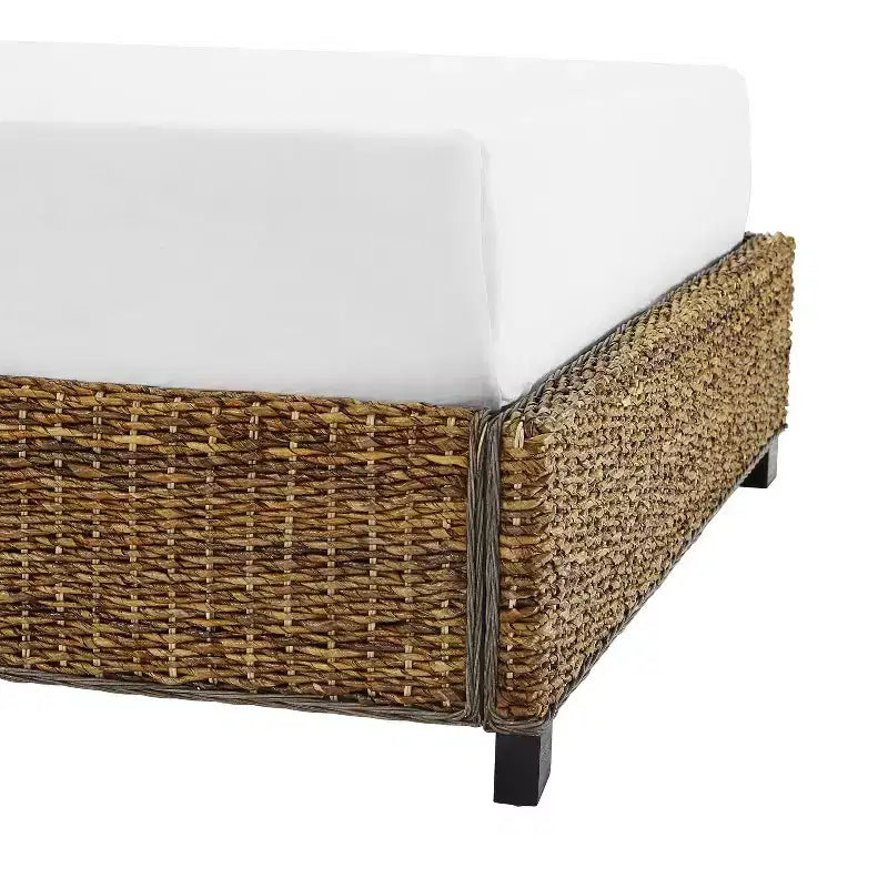 Queen Serena Letto Banana Leaf - : Stile Costiero Compensato e Struttura in Legno, Design Testiera Curvo