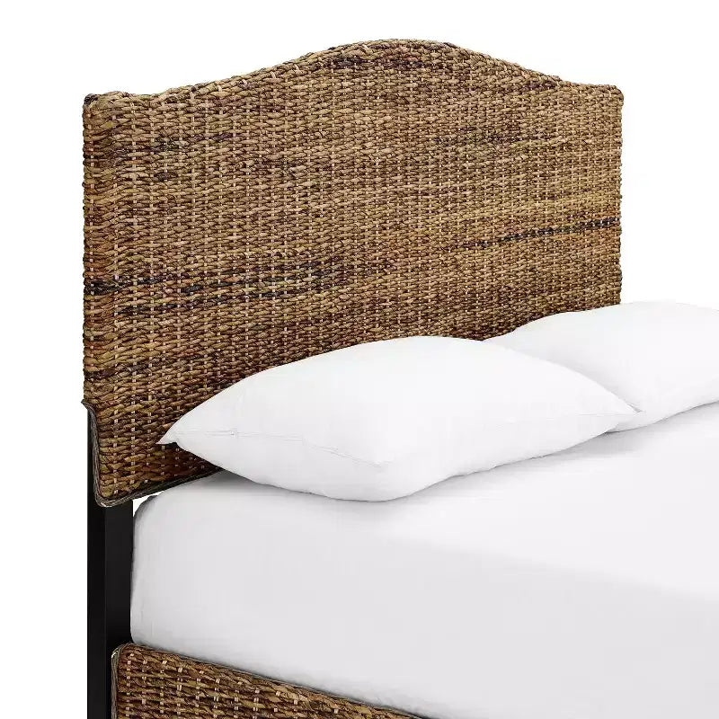 Queen Serena Letto Banana Leaf - : Stile Costiero Compensato e Struttura in Legno, Design Testiera Curvo