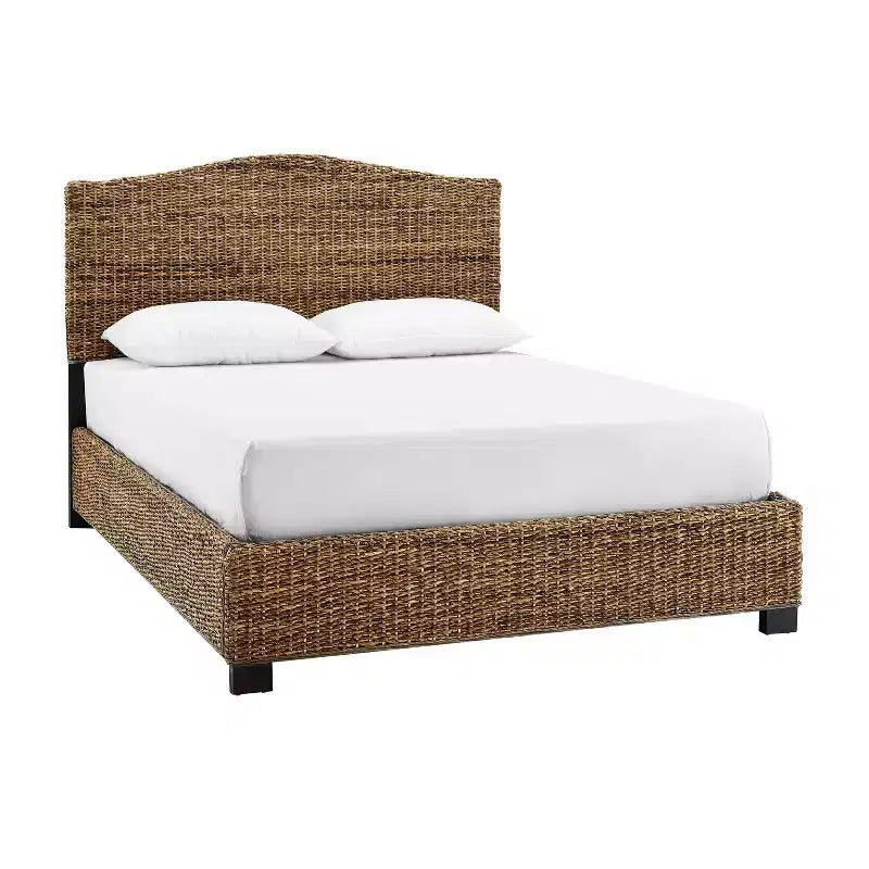 Queen Serena Letto Banana Leaf - : Stile Costiero Compensato e Struttura in Legno, Design Testiera Curvo