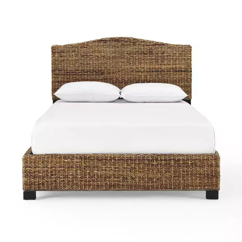 Queen Serena Letto Banana Leaf - : Stile Costiero Compensato e Struttura in Legno, Design Testiera Curvo