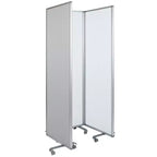 Lavagna magnetica/separé in tessuto mobile bifacciale con ruote bloccabili, 72A x 24L (3 sezioni incluse)