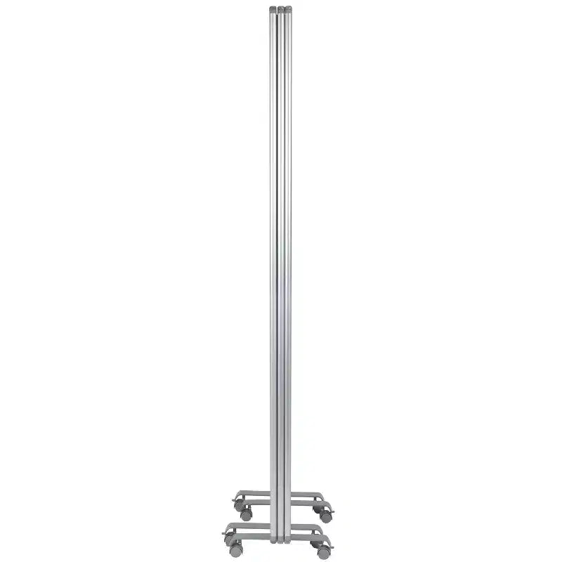 Lavagna magnetica/separé in tessuto mobile bifacciale con ruote bloccabili, 72A x 24L (3 sezioni incluse)