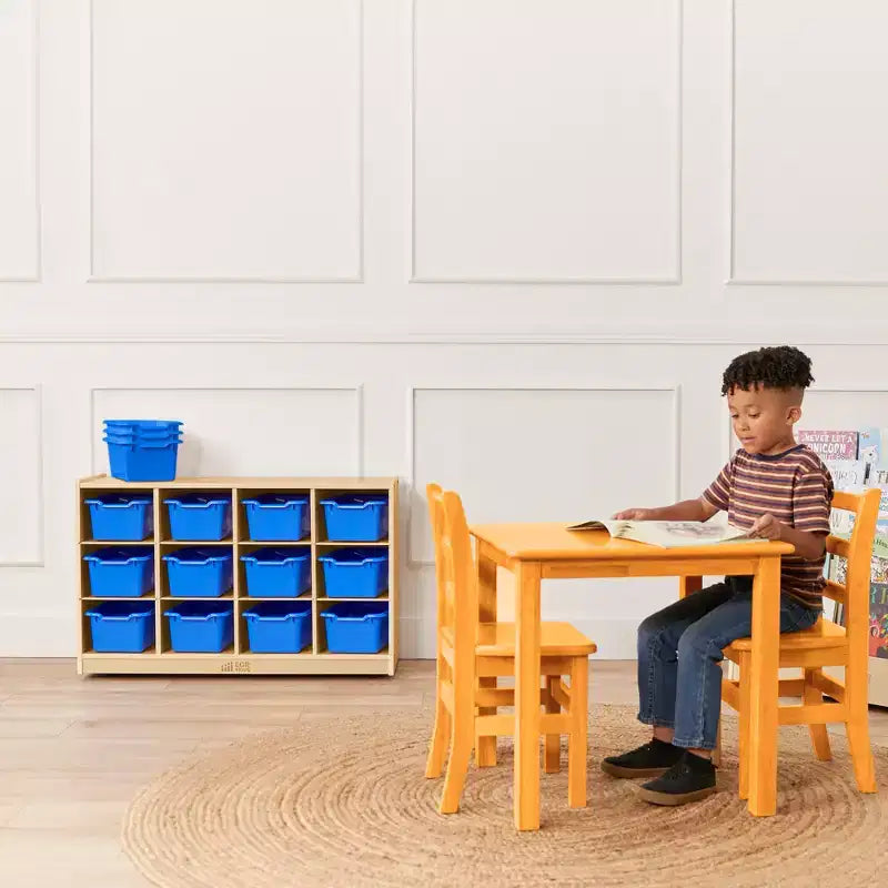 Mobile con 12 scomparti e 15 contenitori frontali a paletta, 3x4, Mobili per bambini