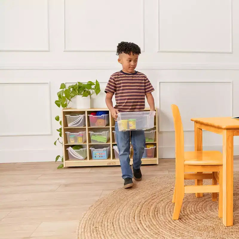 Mobile con 12 scomparti e 15 contenitori frontali a paletta, 3x4, Mobili per bambini