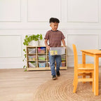 Mobile con 12 scomparti e 15 contenitori frontali a paletta, 3x4, Mobili per bambini