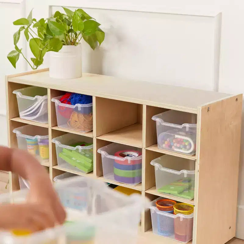 Mobile con 12 scomparti e 15 contenitori frontali a paletta, 3x4, Mobili per bambini