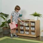 Mobile con 12 scomparti e 15 contenitori frontali a paletta, 3x4, Mobili per bambini