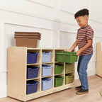 Mobile con 12 scomparti e 15 contenitori frontali a paletta, 3x4, Mobili per bambini