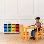 Mobile con 12 scomparti e 15 contenitori frontali a paletta, 3x4, Mobili per bambini
