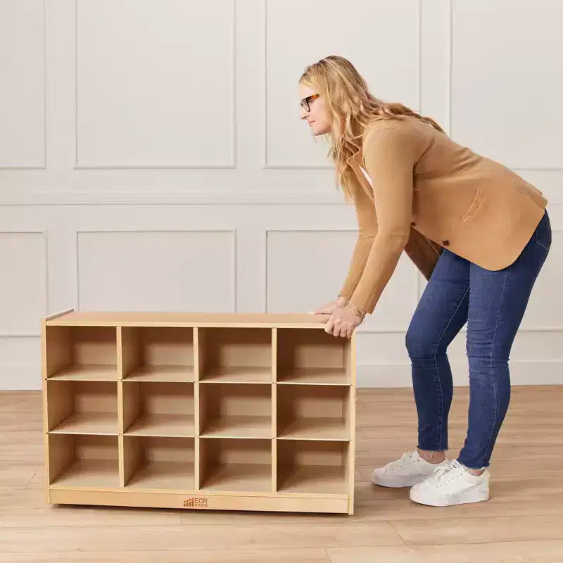 Mobile con 12 scomparti e 15 contenitori frontali a paletta, 3x4, Mobili per bambini