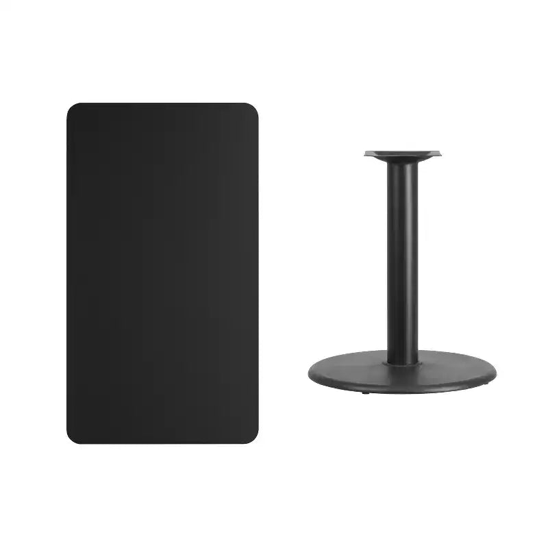Tavolo Rettangolare in Laminato 24x42 con Base a Colonna Tonda da 24