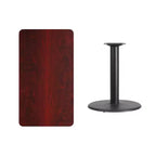 Tavolo Rettangolare in Laminato 24x42 con Base a Colonna Tonda da 24